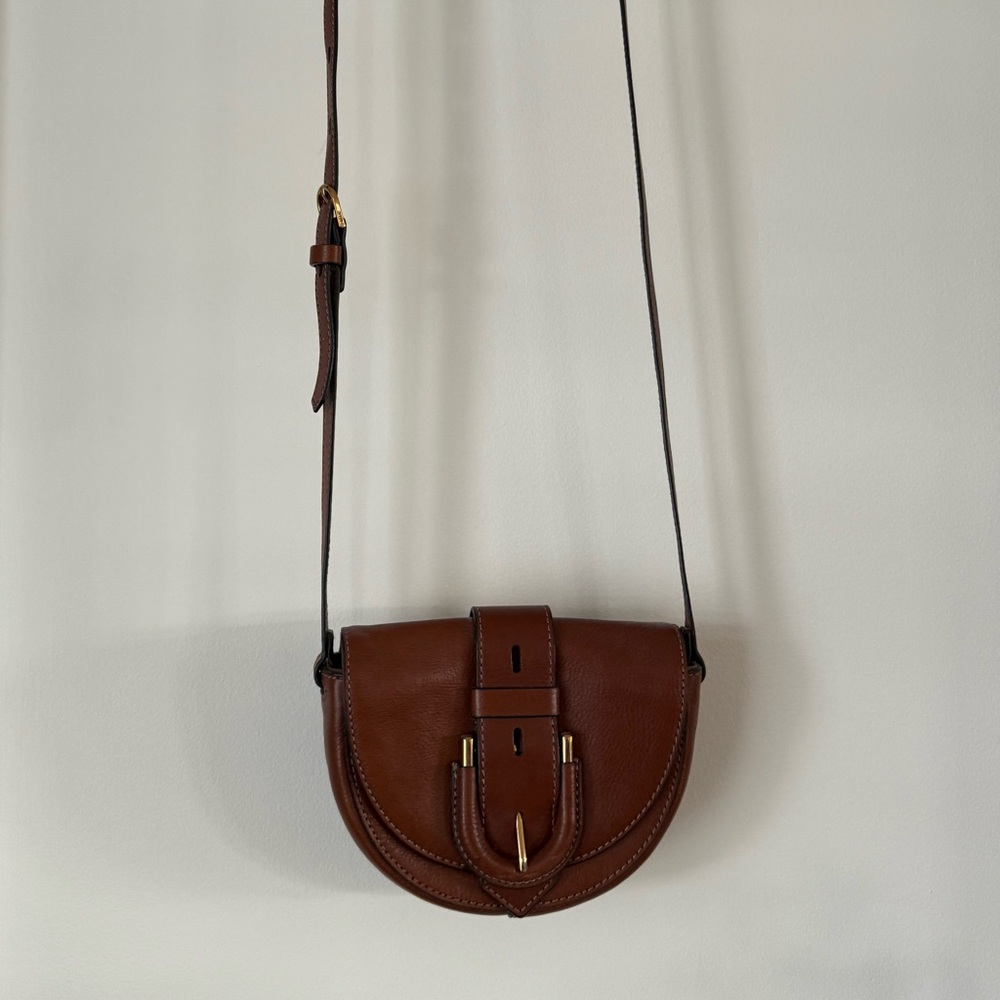 Fossil Brown Leather Crossbody Bag